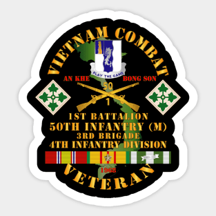 Vietnam Combat Veteran w 1st Bn - 50th Inf - 3rd Bde 4th Inf Div 1968 w VN SVC Sticker